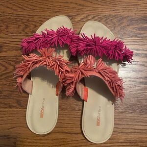 Fringe fun sandals! Perfect for vacation!